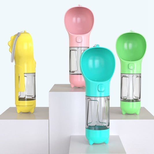 🥤 Gourde 3‑en‑1 “AquaPoop” – Eau, Snacks & Sachets, en balade